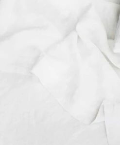 Linen Flat Sheet With Border - White