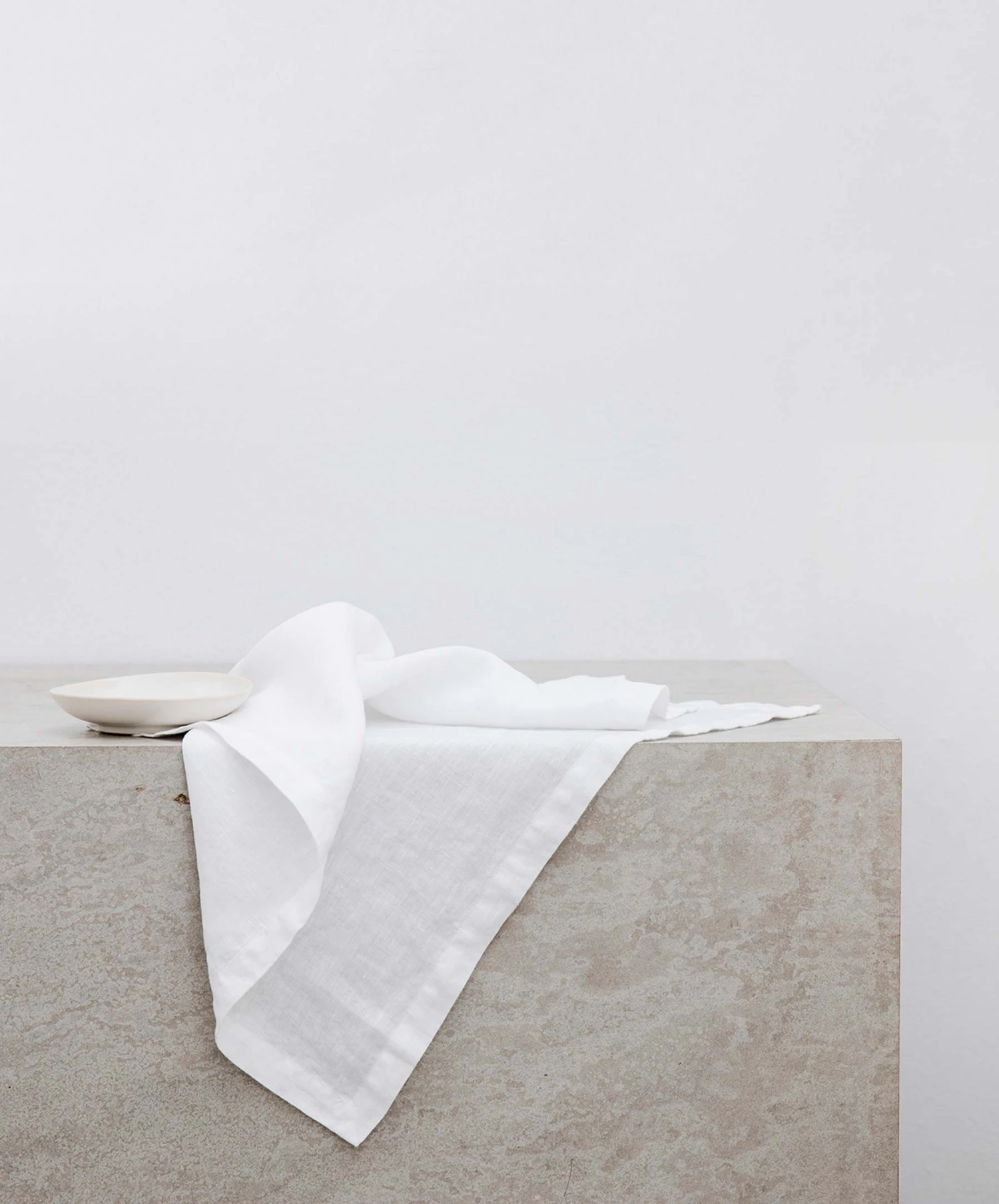 Linen Table Napkins - White 3 Linen Table Napkins - White