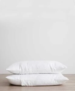 Set Of 2 Linen Pillowcases - White