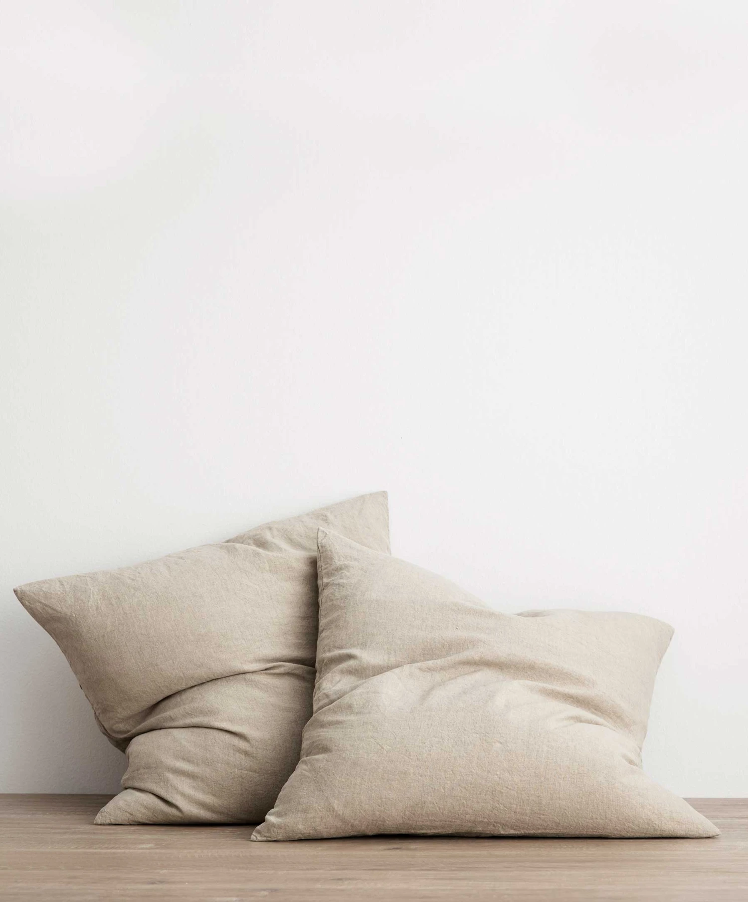 Set Of 2 Linen Euro Pillowcases - Natural