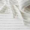 Linen Flat Sheet With Border - Pencil Stripe