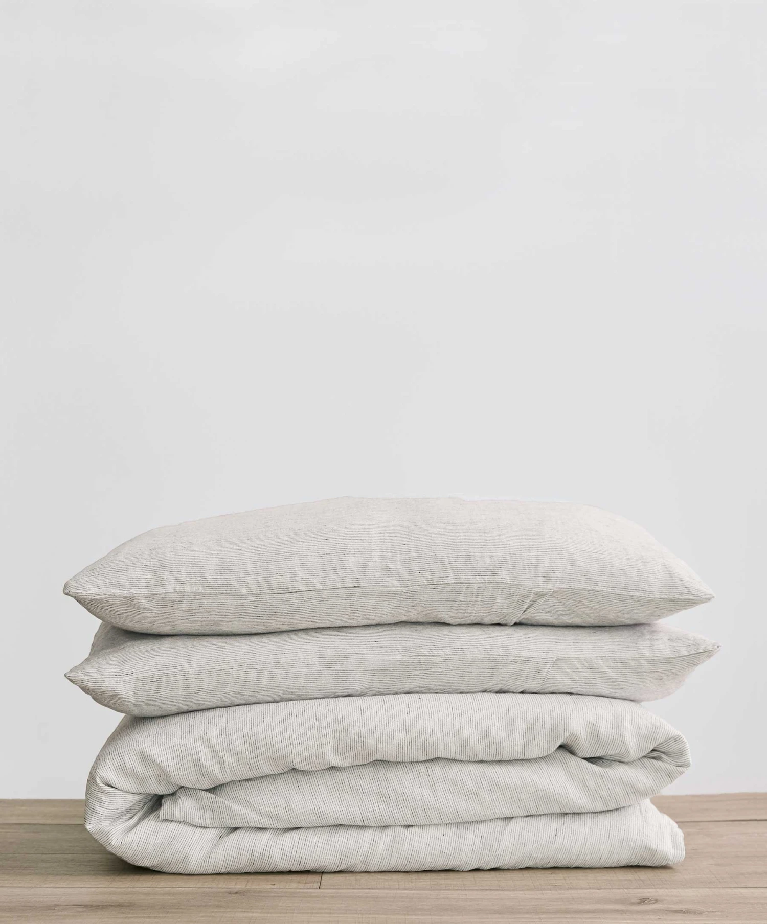 Linen Duvet Cover Set - Pinstripe 4 Linen Duvet Cover Set - Pinstripe - Image 2