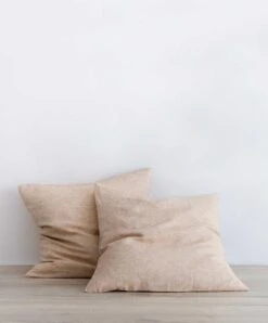 Set Of 2 Linen Euro Pillowcases - Cinnamon