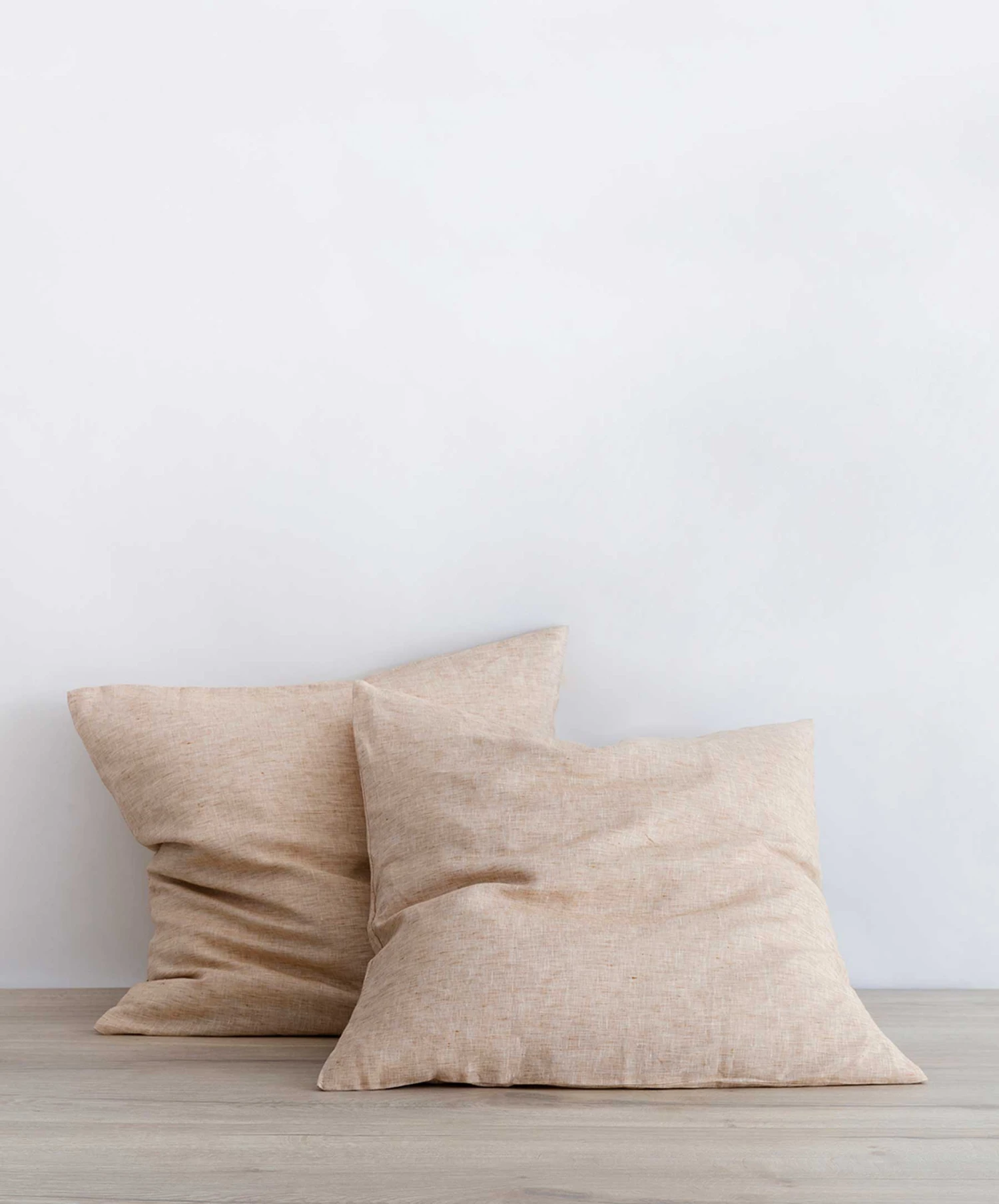 Set Of 2 Linen Euro Pillowcases - Cinnamon 3 Set Of 2 Linen Euro Pillowcases - Cinnamon