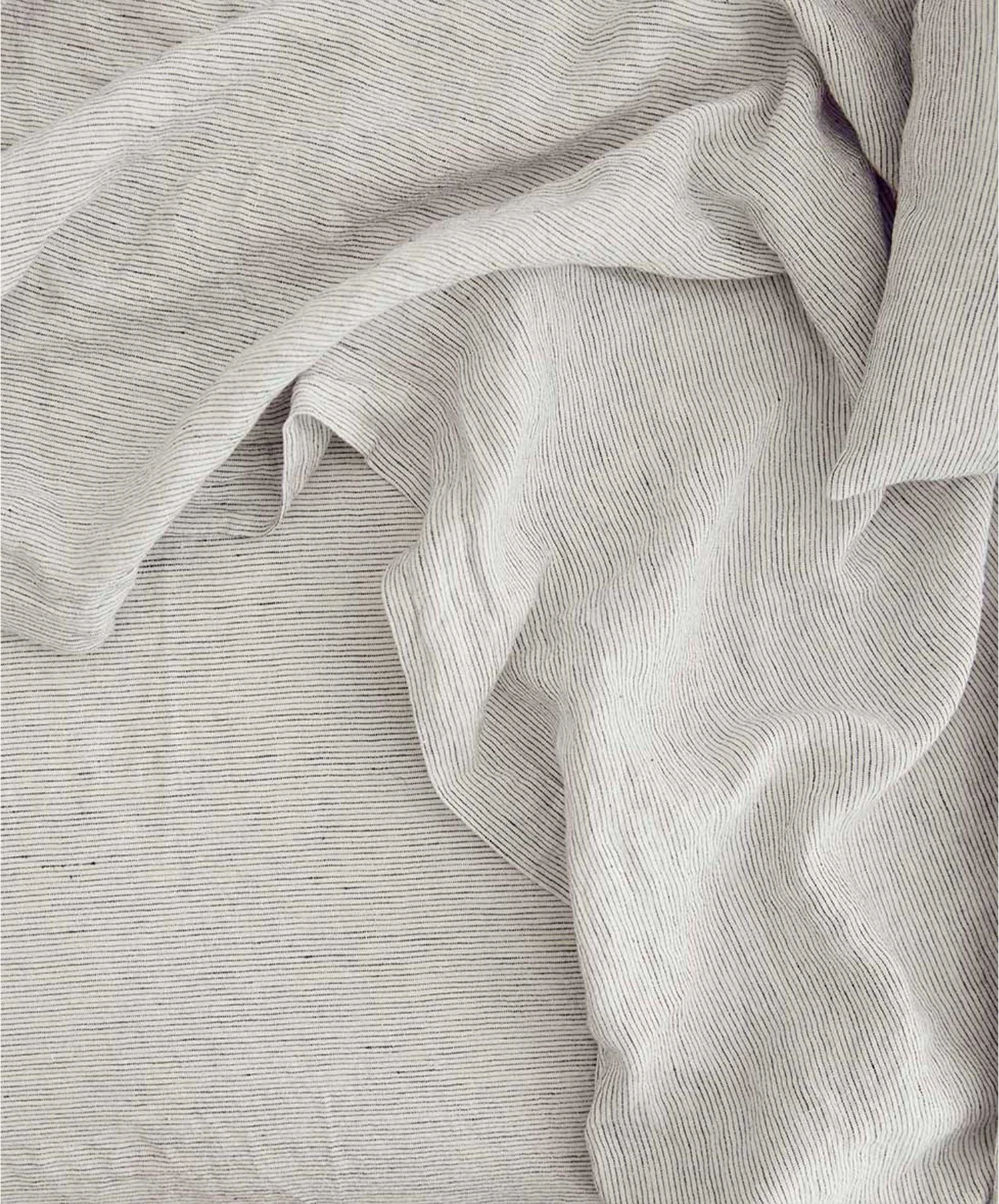 Linen Flat Sheet With Border - Pinstripe 3 Linen Flat Sheet With Border - Pinstripe