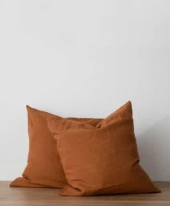 Set Of 2 Linen Euro Pillowcases - Cedar