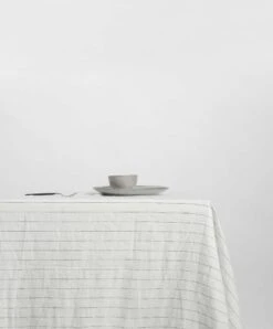 Linen Tablecloth - Pencil Stripe