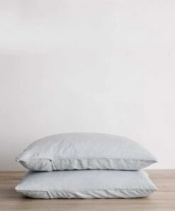 Set Of 2 Linen Pillowcases - Sky