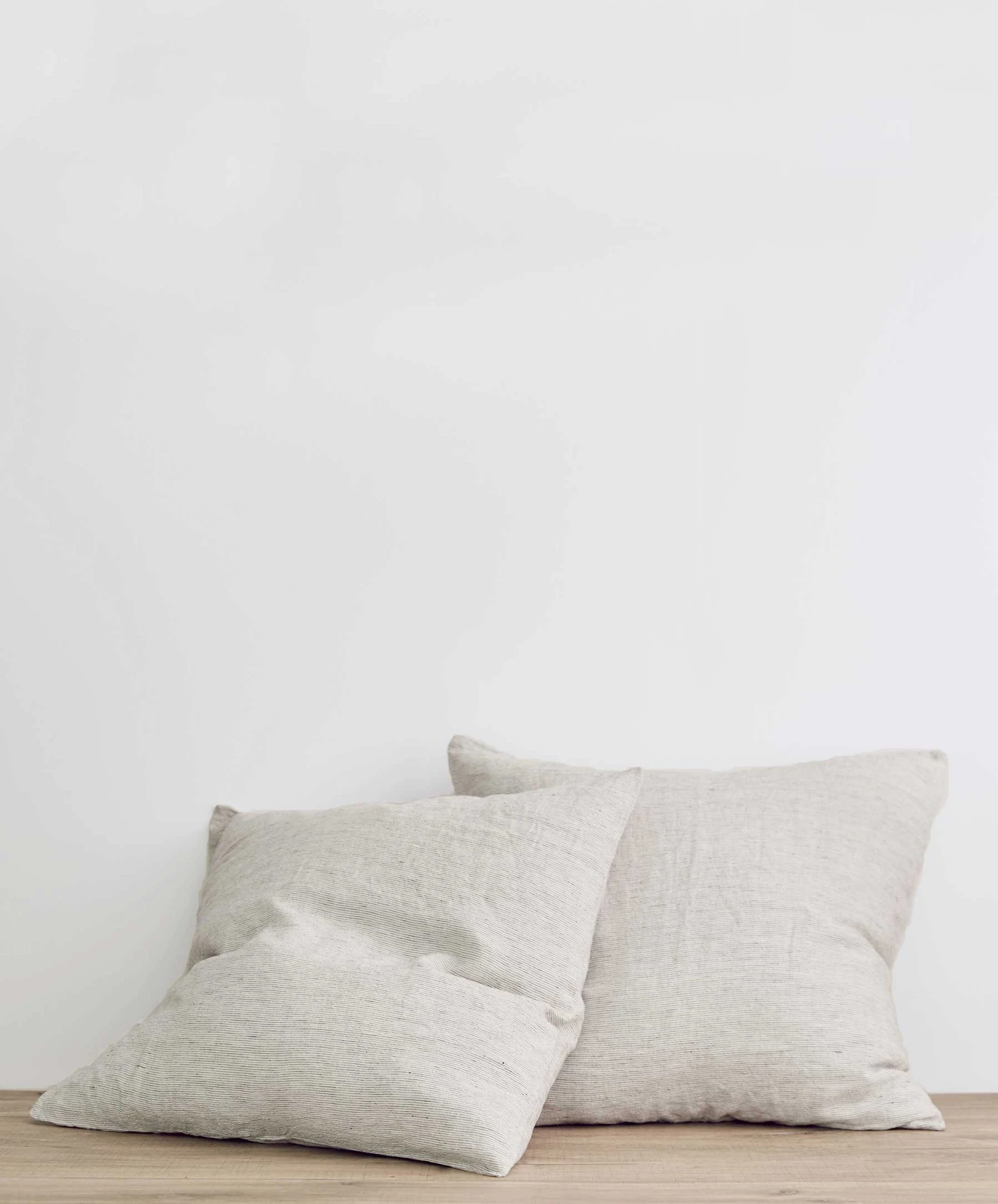 Set Of 2 Linen Euro Pillowcases - Pinstripe