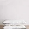 Set Of 2 Piped Linen Pillowcases - White And Navy -Cultiver Sales Store 17 Pillowcases Piped White