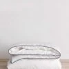 Piped Linen Duvet Cover - White And Navy