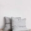 Set Of 2 Piped Linen Euro Pillowcases - Smoke Gray And Slate