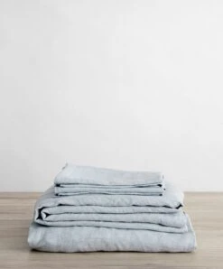 Linen Sheet Set With Pillowcases - Sky