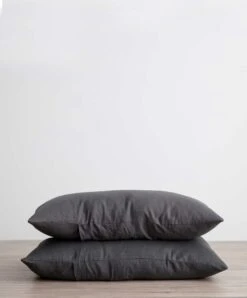 Set Of 2 Linen Pillowcases - Slate