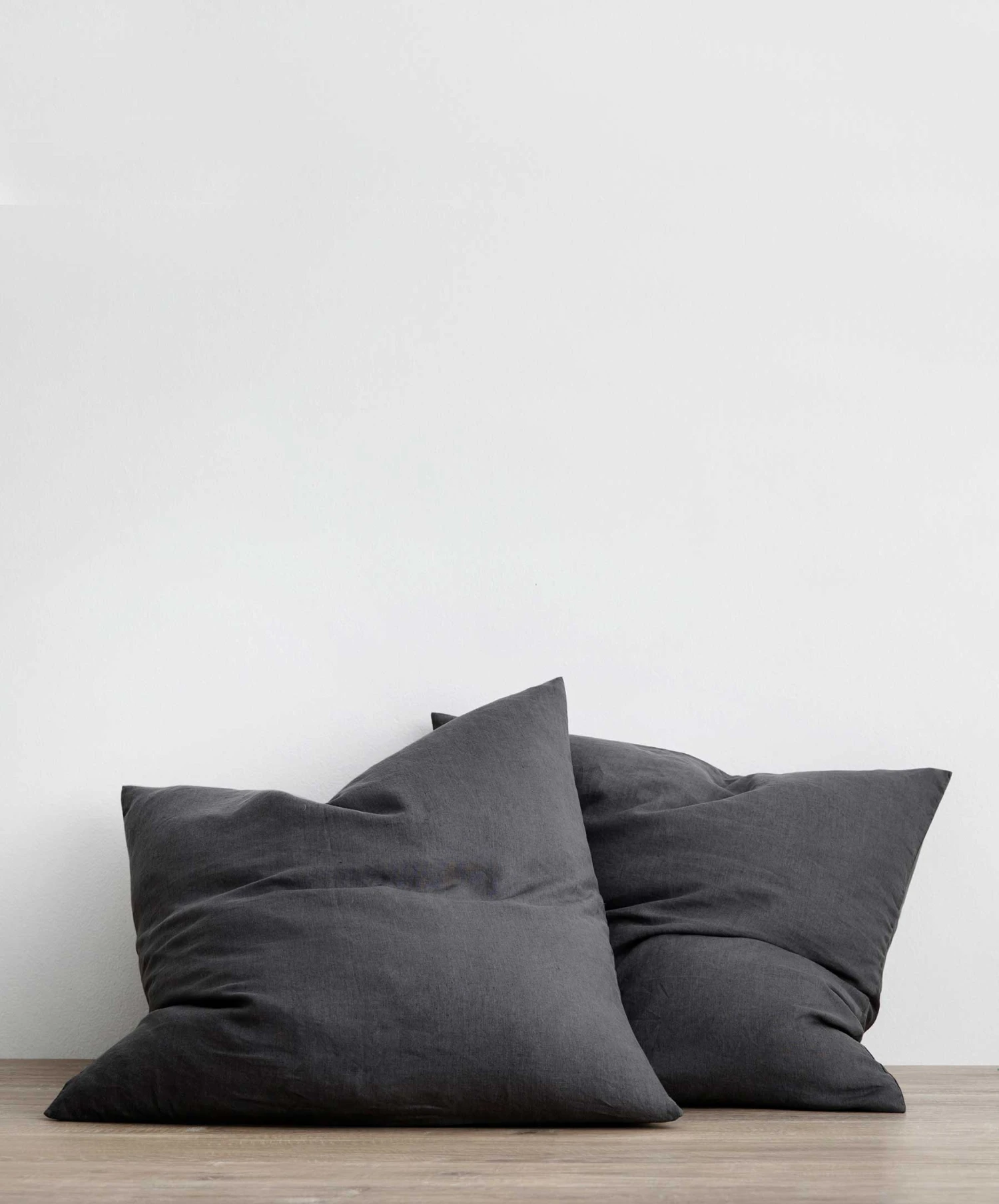 Set Of 2 Linen Euro Pillowcases - Slate 3 Set Of 2 Linen Euro Pillowcases - Slate