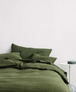 Linen Fitted Sheet - Forest -Cultiver Sales Store 5 Duvet Cover Set Pulled Back Forest 5d7254b4 542b 4de7 8497 545c2029efb1