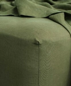 Linen Fitted Sheet - Forest