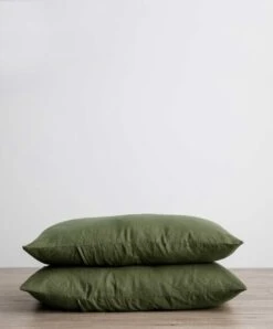 Set Of 2 Linen Pillowcases - Forest