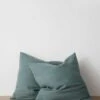 Set Of 2 Linen Euro Pillowcases - Bluestone