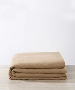 Heavyweight Linen Bedcover - Sand