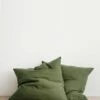 Set Of 2 Linen Euro Pillowcases - Forest -Cultiver Sales Store 7 Euro Forest