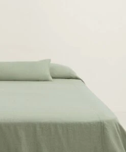 Repose Linen Bedcover - Artichoke -Cultiver Sales Store CK Repose Bedcover Artichoke 04