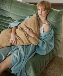 Linen Robe - Seafoam -Cultiver Sales Store CULTIVER Linen Robe 07
