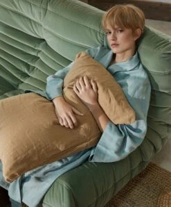 Set Of 2 Linen Pillowcases - Sand -Cultiver Sales Store CULTIVER Linen Robe 08