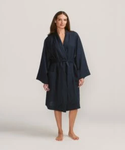 Linen Robe - Ink