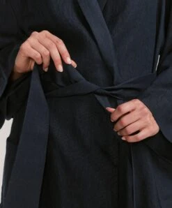 Linen Robe - Ink -Cultiver Sales Store CULTIVER Robe Ink 04