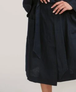 Linen Robe - Ink -Cultiver Sales Store CULTIVER Robe Ink 05