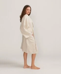 Linen Robe - Natural -Cultiver Sales Store CULTIVER Robe Natural 02