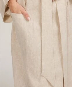 Linen Robe - Natural -Cultiver Sales Store CULTIVER Robe Natural 04