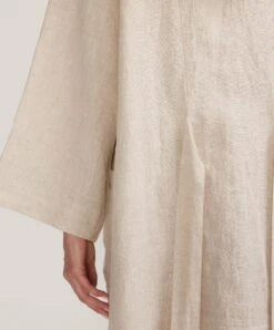 Linen Robe - Natural -Cultiver Sales Store CULTIVER Robe Natural 07