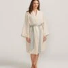 Linen Robe - Natural/Seafoam -Cultiver Sales Store CULTIVER Robe Natural Seafoam 03