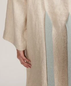 Linen Robe - Natural/Seafoam 11 Linen Robe - Natural/Seafoam -Cultiver Sales Store CULTIVER Robe Natural Seafoam 08