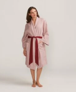 Linen Robe - Rose/Rouge