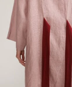 Linen Robe - Rose/Rouge -Cultiver Sales Store CULTIVER Robe Rose Rouge 06