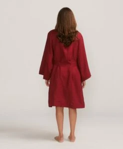 Linen Robe - Rouge -Cultiver Sales Store CULTIVER Robe Rouge 03