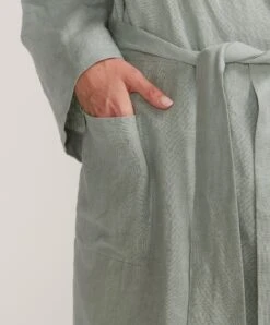 Linen Robe - Seafoam -Cultiver Sales Store CULTIVER Robe Seafoam 01