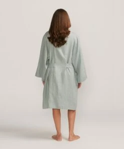 Linen Robe - Seafoam -Cultiver Sales Store CULTIVER Robe Seafoam 02