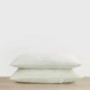 Set Of 2 Linen Pillowcases - Fern Stripe