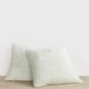 Set Of 2 Linen Euro Pillowcases - Fern Stripe