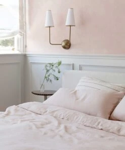 Linen Sheet Set With Pillowcases - Blush -Cultiver Sales Store Fitted Blush 03