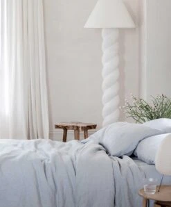 Linen Sheet Set With Pillowcases - Sky -Cultiver Sales Store Fitted Sky 04 029bef27 7492 4af5 b176 bd893983911b