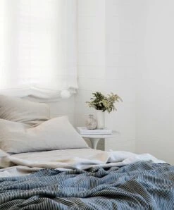 Linen Sheet Set With Pillowcases - Smoke Gray -Cultiver Sales Store Fitted Smoke 03