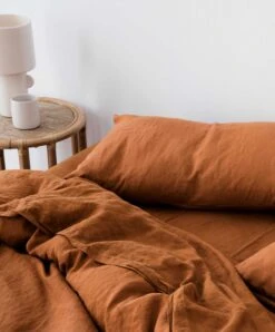 Linen Sheet Set With Pillowcases - Cedar -Cultiver Sales Store Flat Cedar 04 88a9457a f14b 40e8 8a2f b243c15d9bef