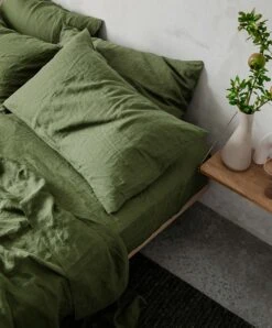 Linen Sheet Set With Pillowcases - Forest -Cultiver Sales Store Flat Forest 03 fd03e572 7964 4be8 80be 1598873aa312