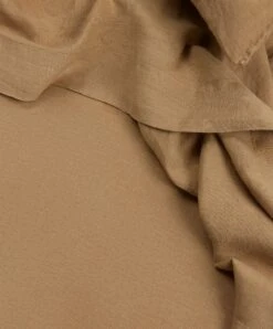 Linen Flat Sheet With Border - Sand