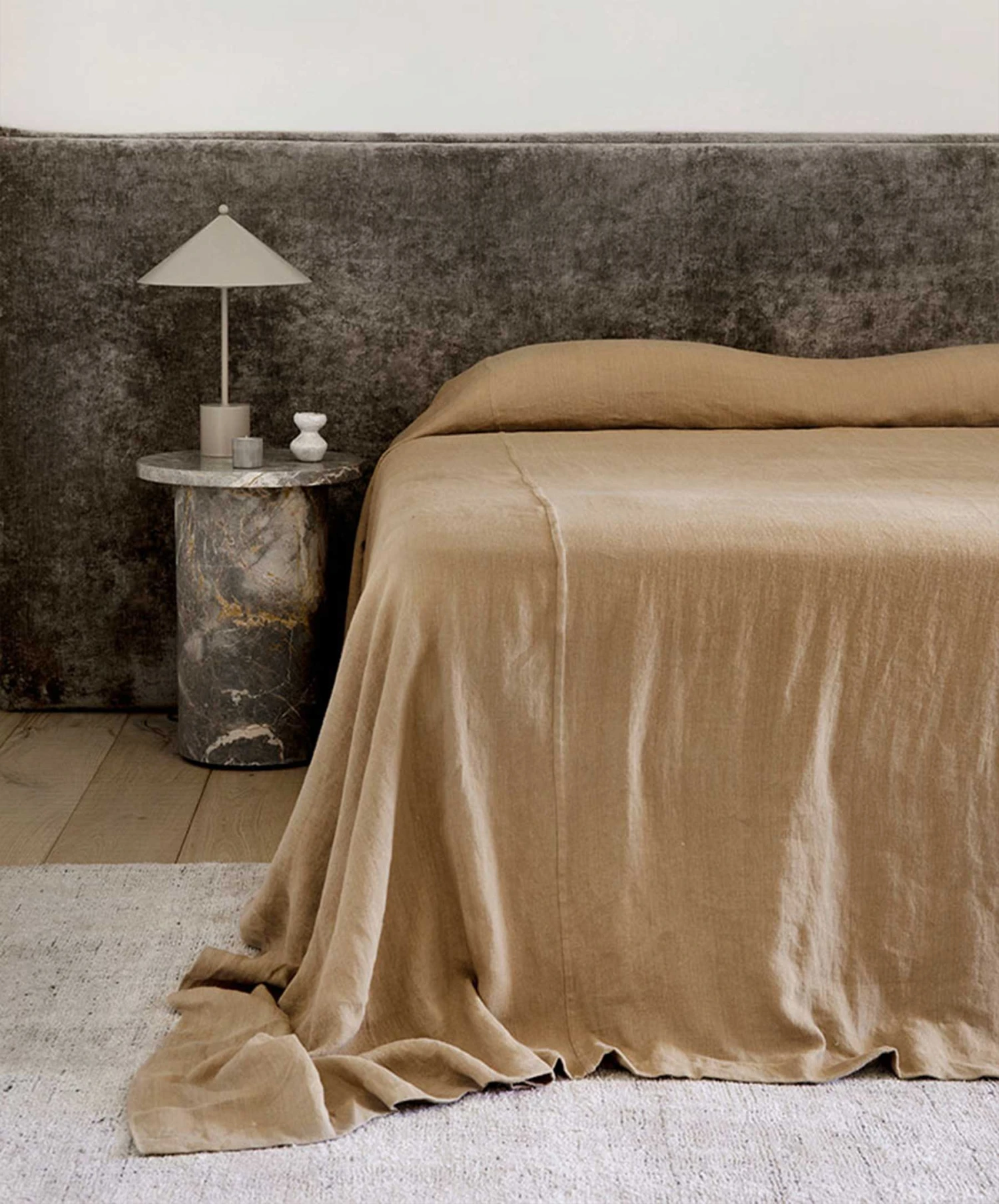Heavyweight Linen Bedcover - Sand 4 Heavyweight Linen Bedcover - Sand - Image 2